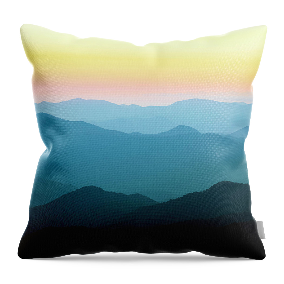 Cowee Moutain Throw Pillow featuring the photograph Cowee Mountain Sunset Views North Carolina by Jordan Hill