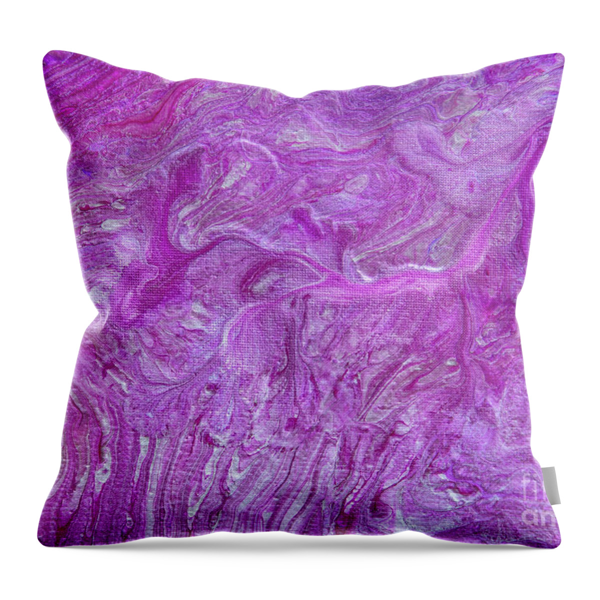 Acrylic Pour Throw Pillow featuring the painting Cranberry Sky by Elisabeth Lucas
