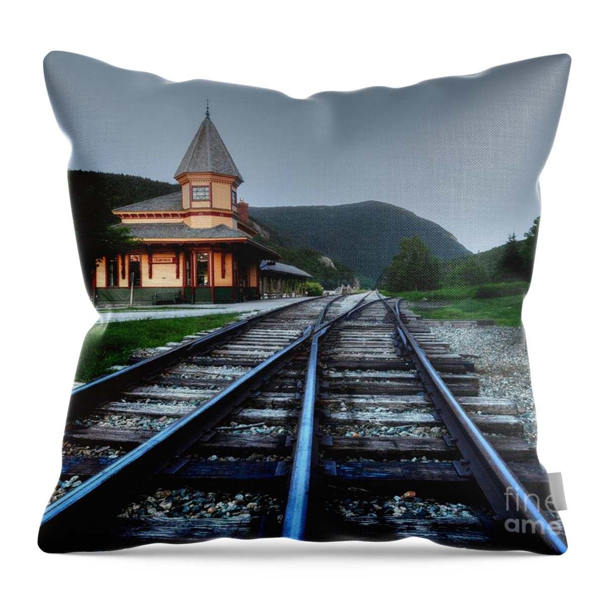 White Mountains National Forest Throw Pillow featuring the photograph Crawford Station 2 by Steve Brown