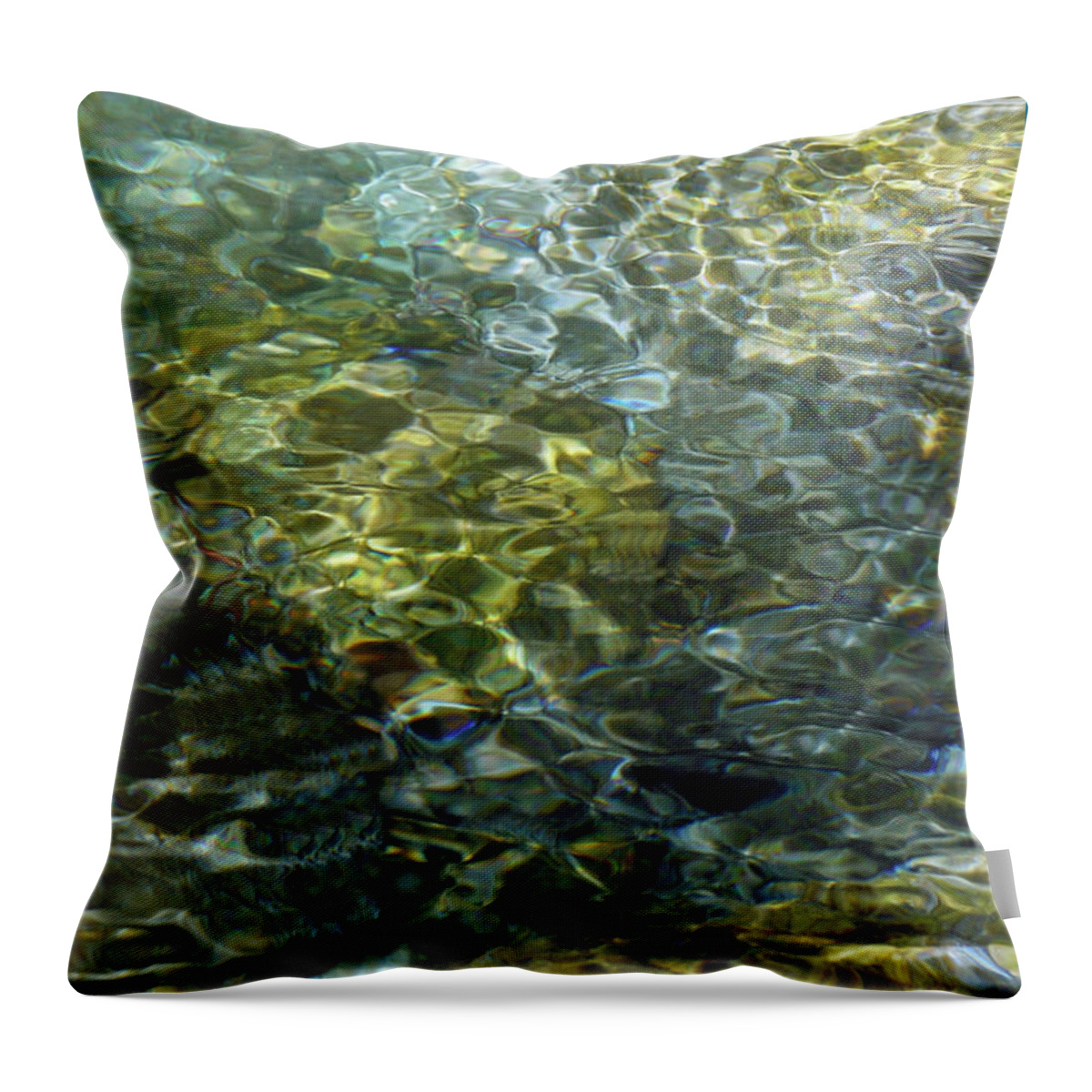 Abstract Photography Throw Pillow featuring the photograph Creek Bed Jewel 8 by Deborah Ann Good