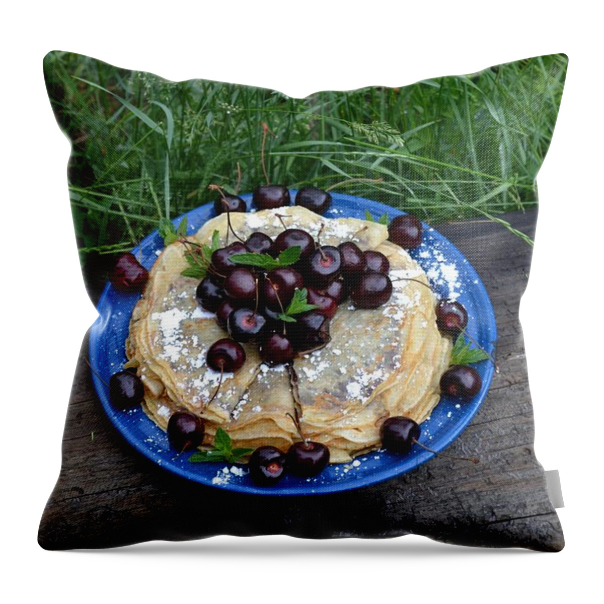 Food Photography Throw Pillow featuring the photograph Crepes by Alden White Ballard