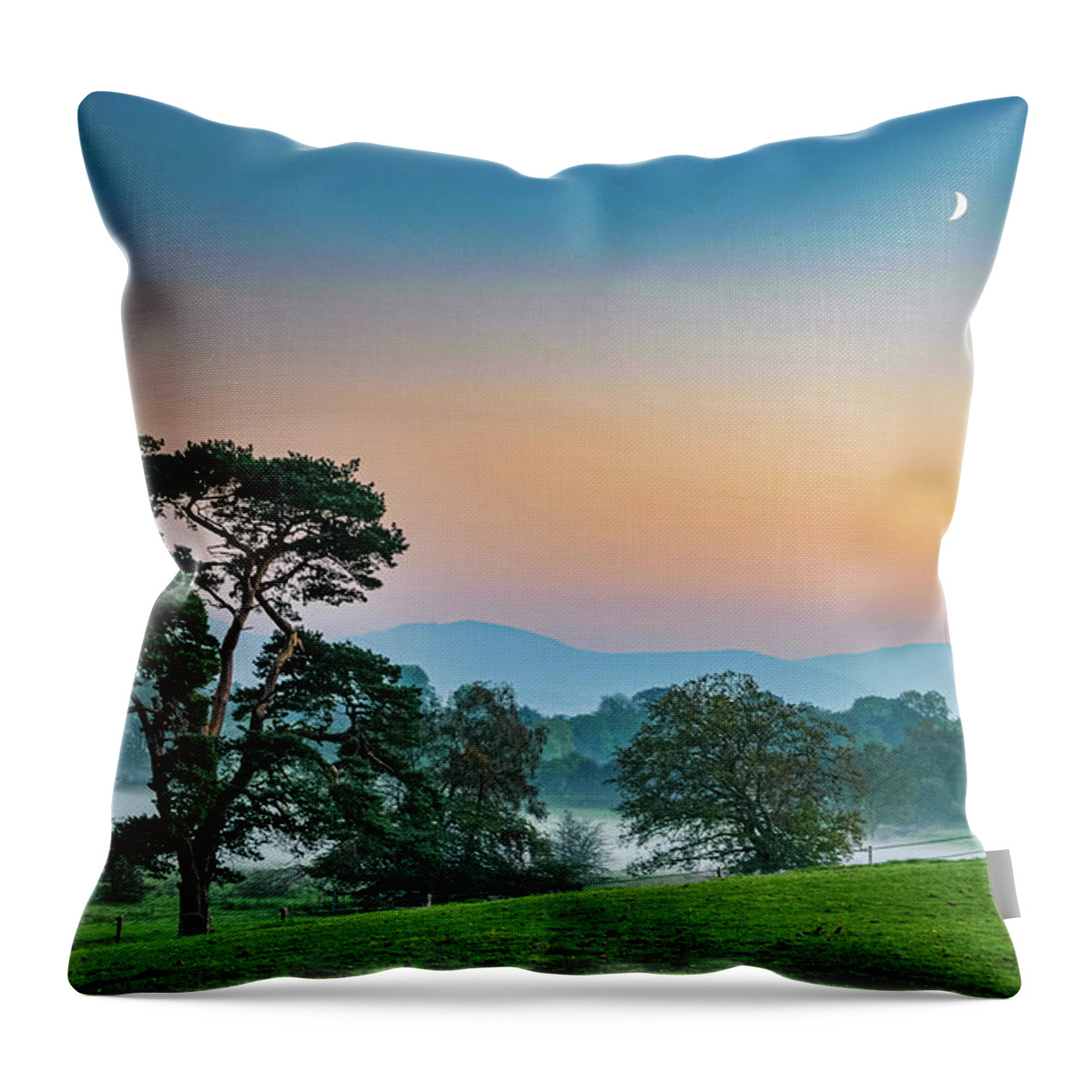 Moon Throw Pillow featuring the photograph Crescent Moon by Rob Hemphill