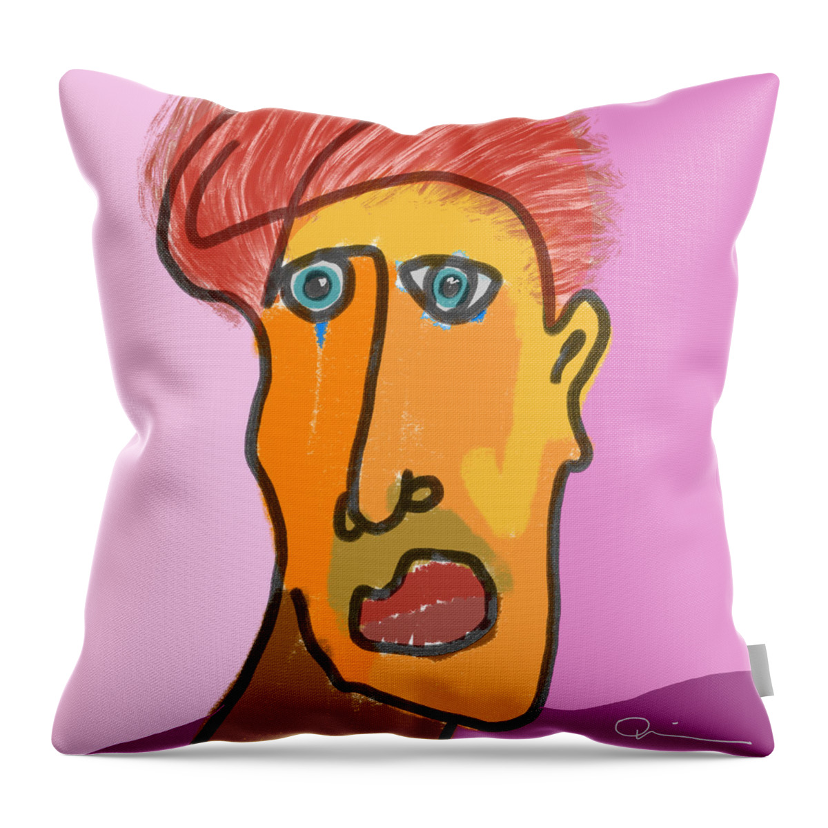Quiros Throw Pillow featuring the digital art Cried by Jeffrey Quiros