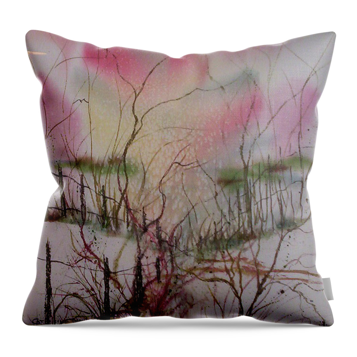 Recovery Throw Pillow featuring the painting Crossing Boundaries by Catherine Ludwig Donleycott