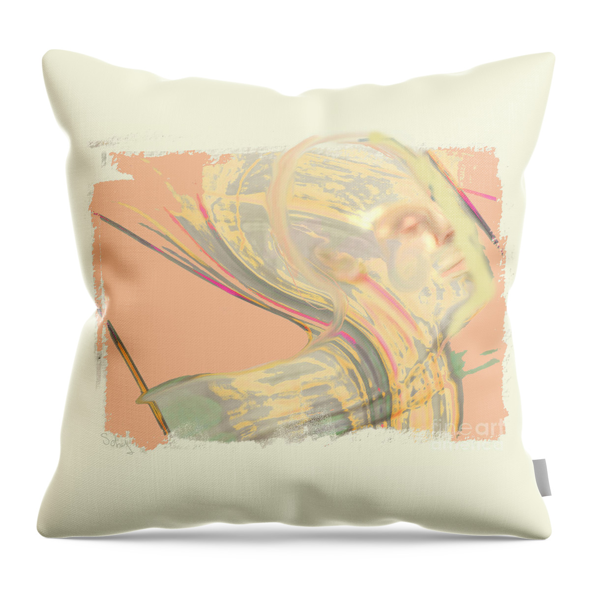 Abstract Throw Pillow featuring the digital art Crossing Over by Gabrielle Schertz