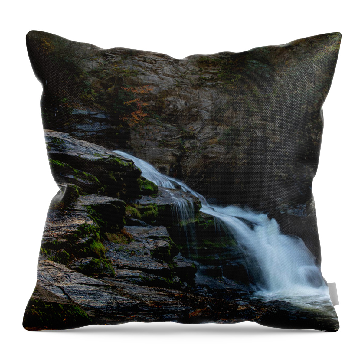 Cullasaja Falls Throw Pillow featuring the photograph Cullasaja Falls Long Exposure by Dan Sproul