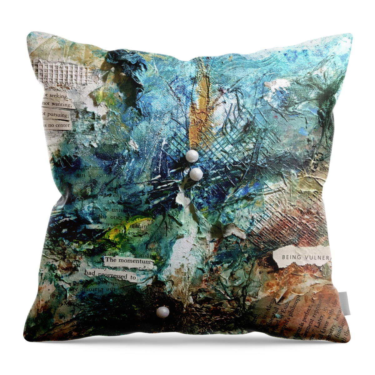 Abstract Art Throw Pillow featuring the painting Culling Overture by Rodney Frederickson