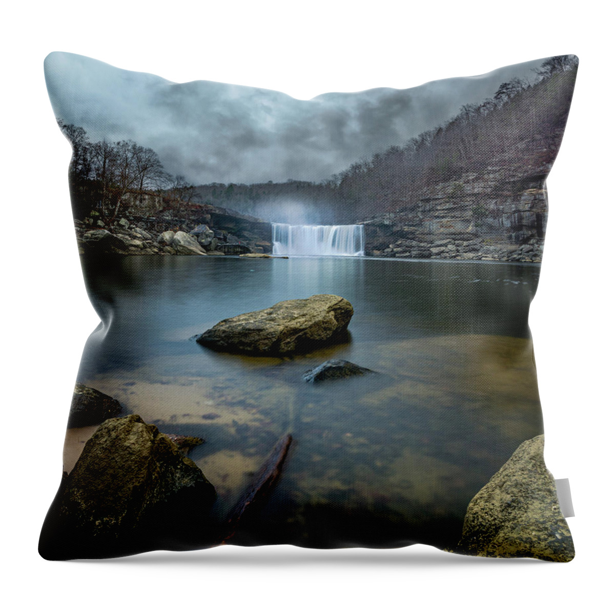 Landscape Throw Pillow featuring the photograph Cumberland Falls 2 by Dimitry Papkov