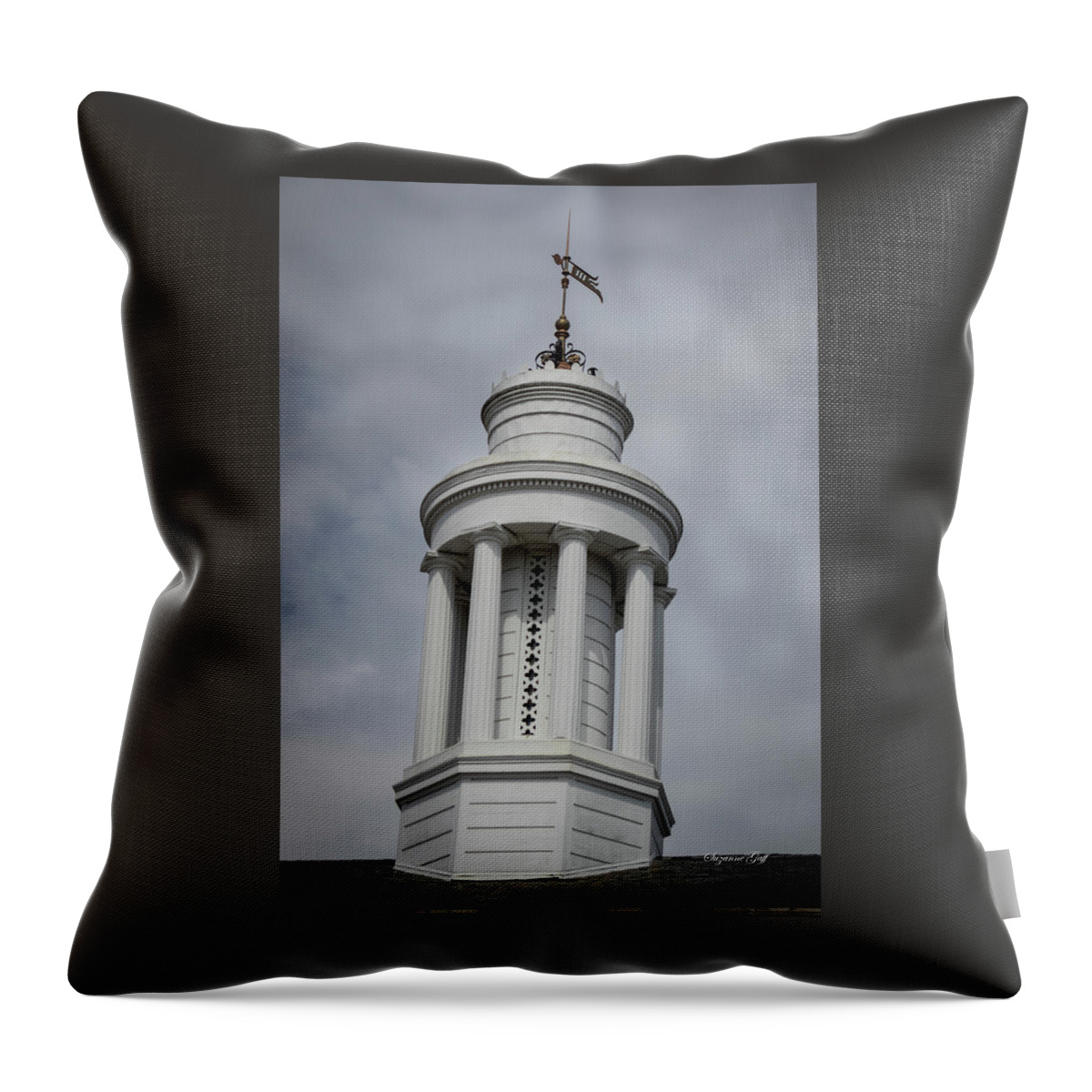 Photograph Throw Pillow featuring the photograph Cupola with Weathervane by Suzanne Gaff