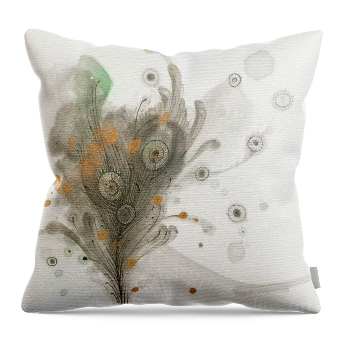 Japanese Throw Pillow featuring the painting Cure 3 by Fumiyo Yoshikawa