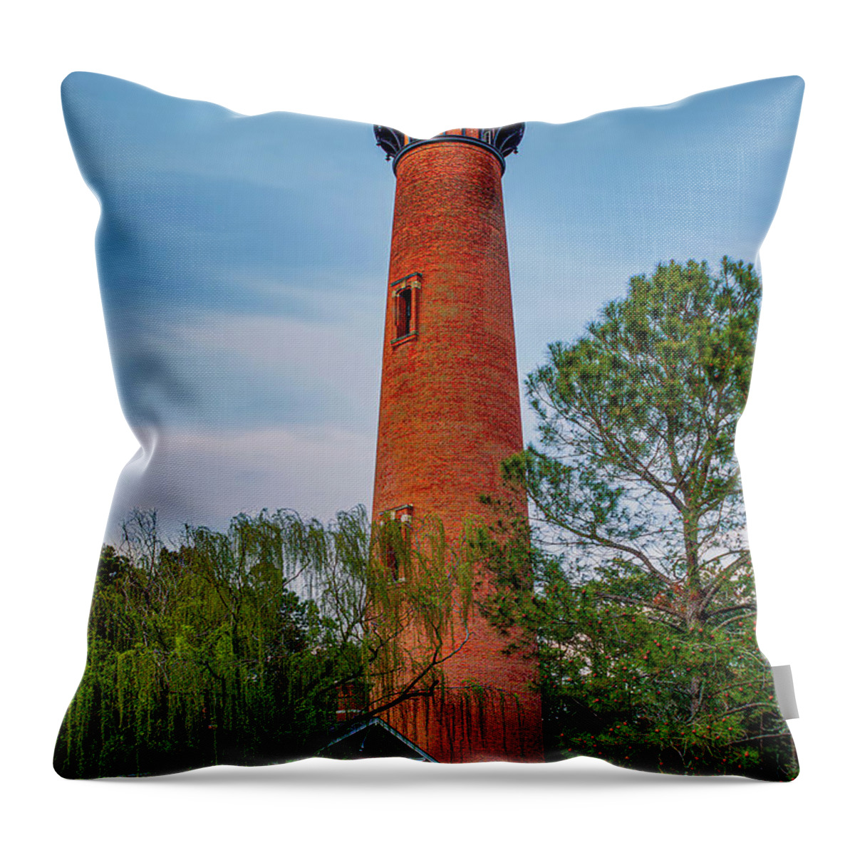Architecture Throw Pillow featuring the photograph Currituck Beach Lighthouse by Nick Zelinsky Jr
