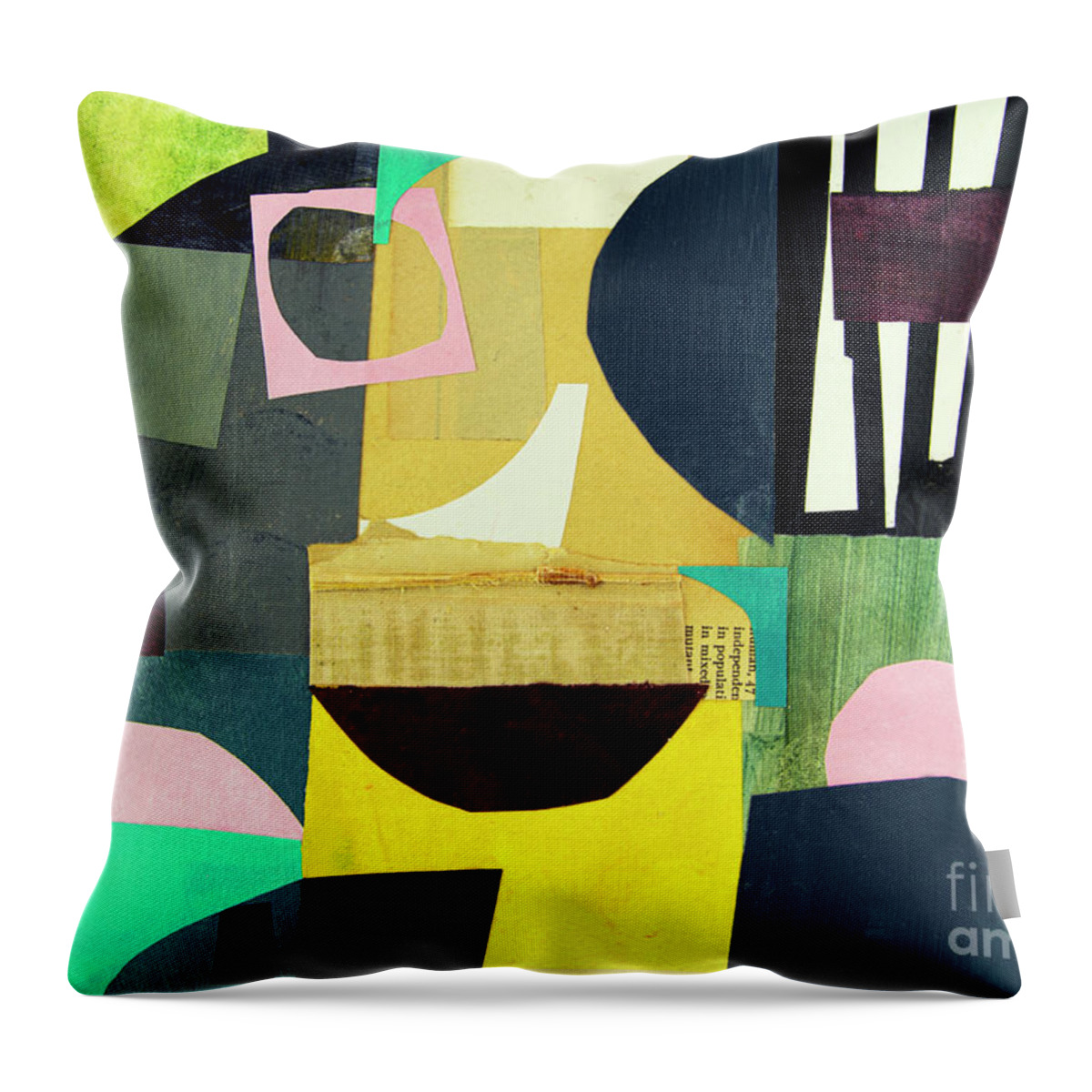 Cut And Paste Throw Pillow featuring the mixed media Cut and paste 7 by Elena Nosyreva