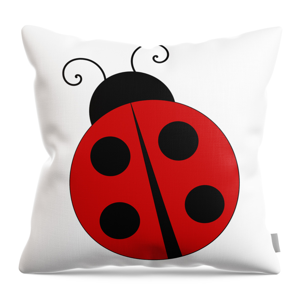 Funny Throw Pillow featuring the digital art Cute Ladybug by Flippin Sweet Gear