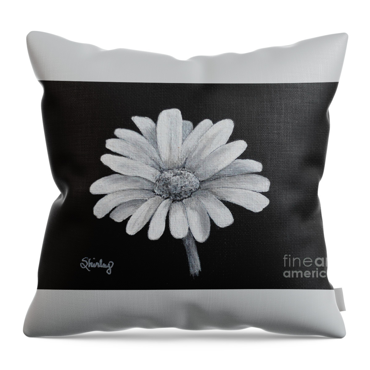 Flower Throw Pillow featuring the painting Daisy by Shirley Dutchkowski