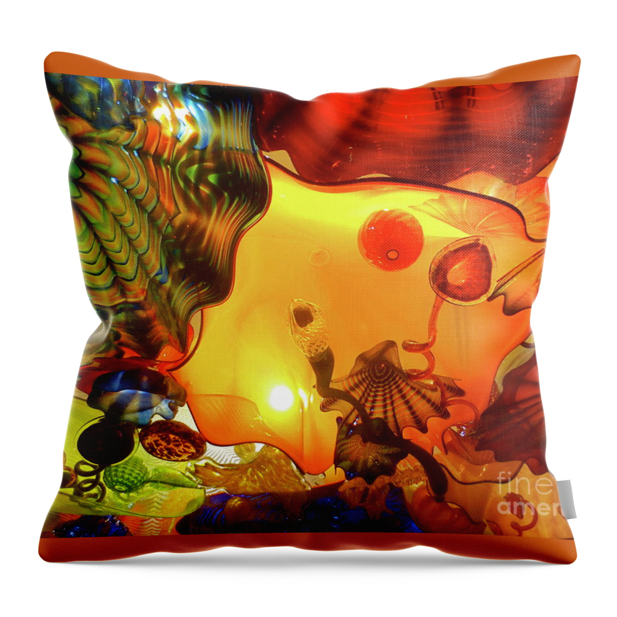  Throw Pillow featuring the photograph Dale Chihuly Glass Sculptures by Robert Birkenes