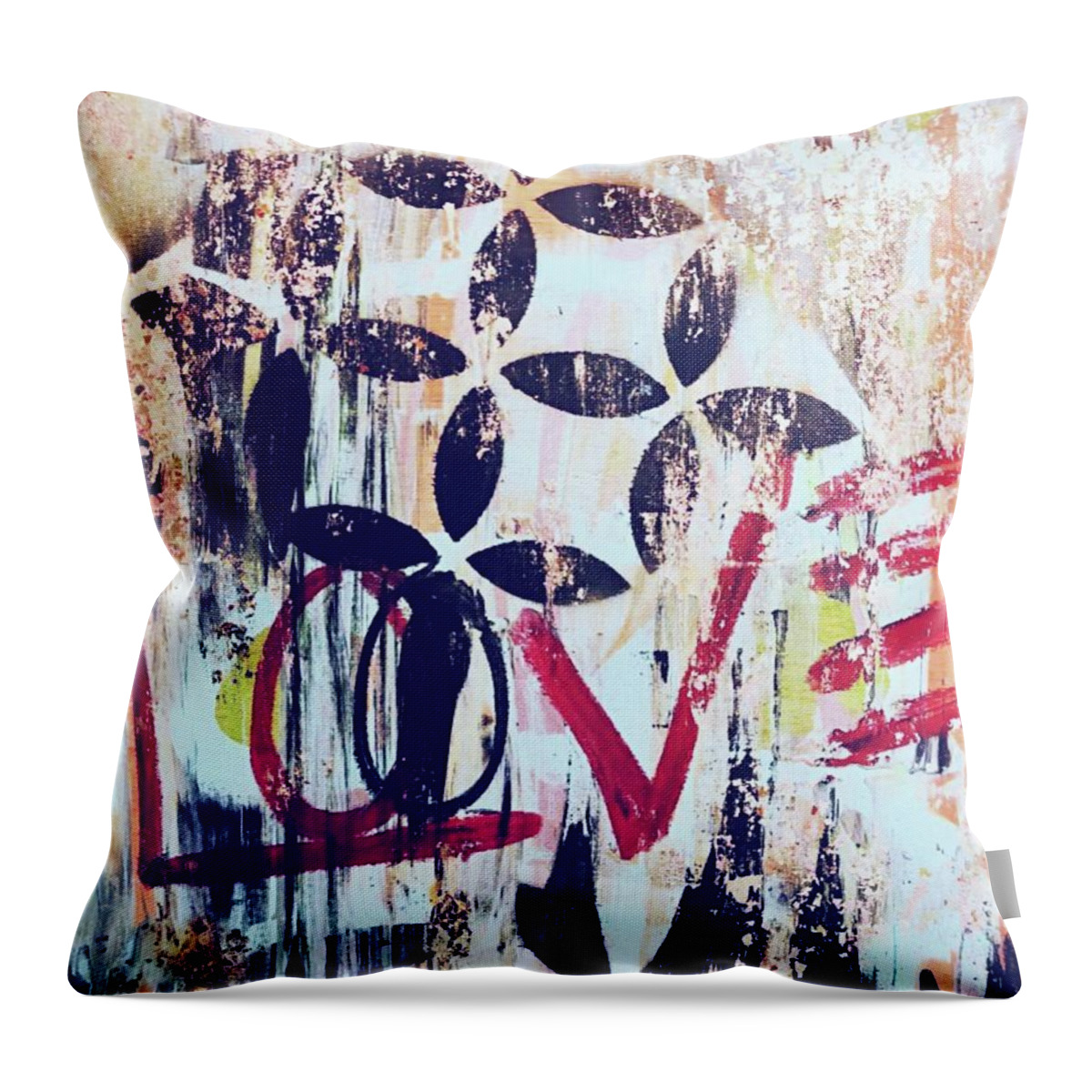Love Throw Pillow featuring the painting Damaged personal truth by Jayime Jean