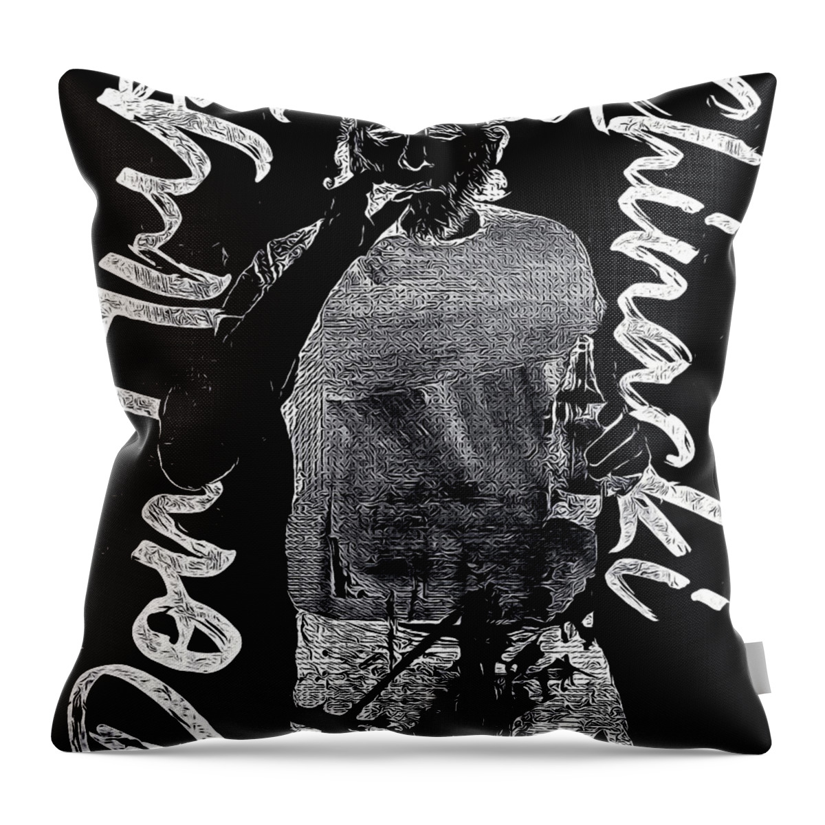 Bukowski Throw Pillow featuring the photograph Damned Chinaski II by David Crauley