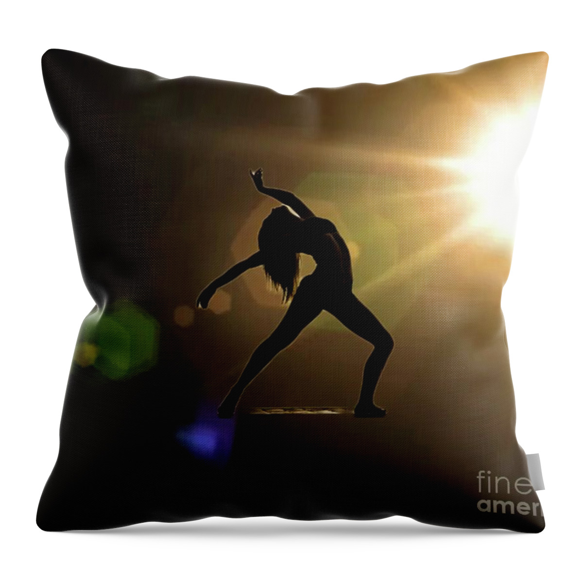  Throw Pillow featuring the mixed media Dance of the light by Yvonne Padmos