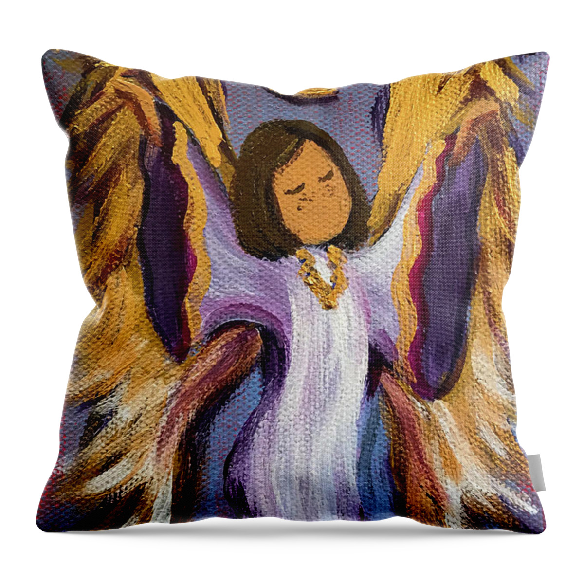 Angel Throw Pillow featuring the painting Dancing Angel I by Sherrell Rodgers