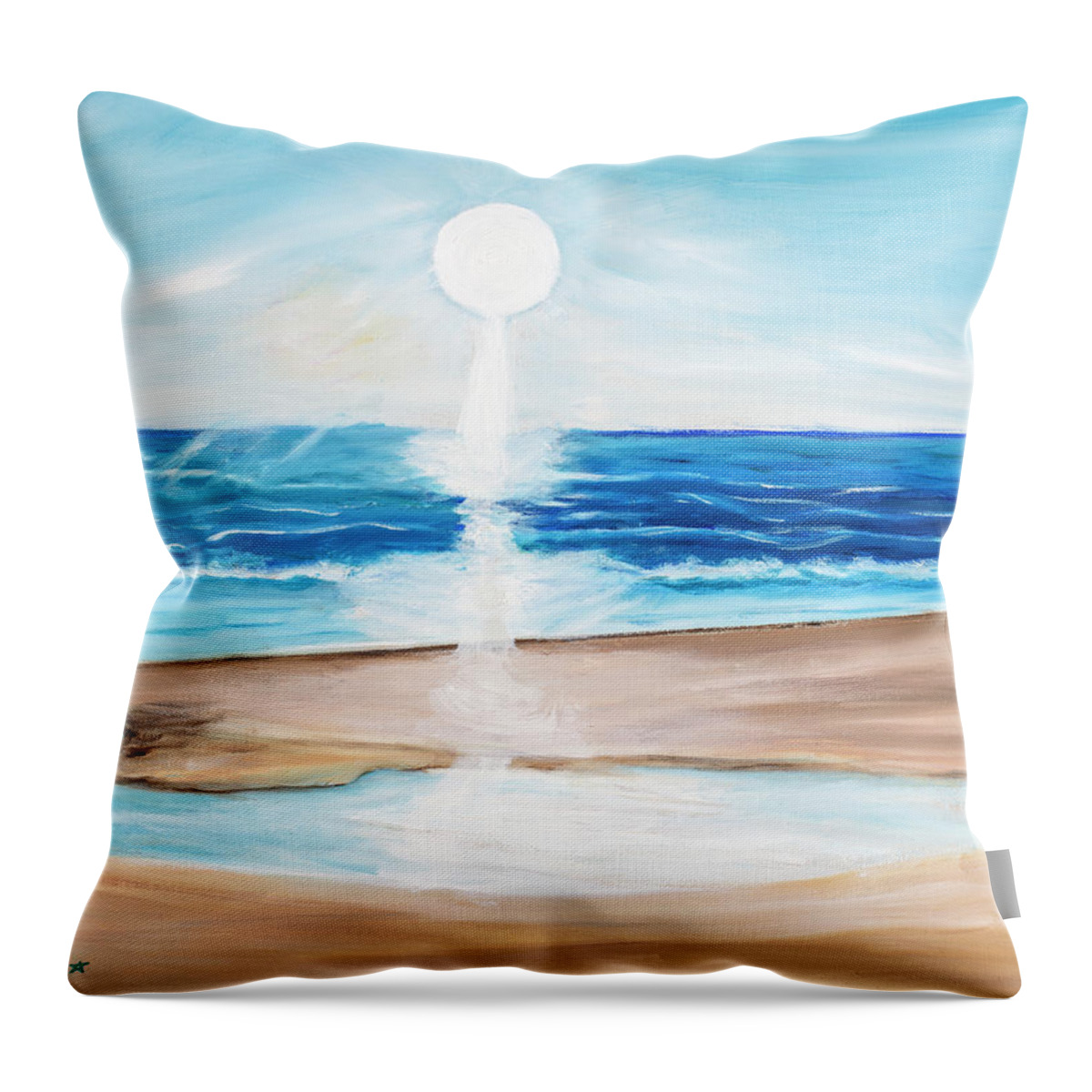 Sun Throw Pillow featuring the painting Dancing Light by Santana Star