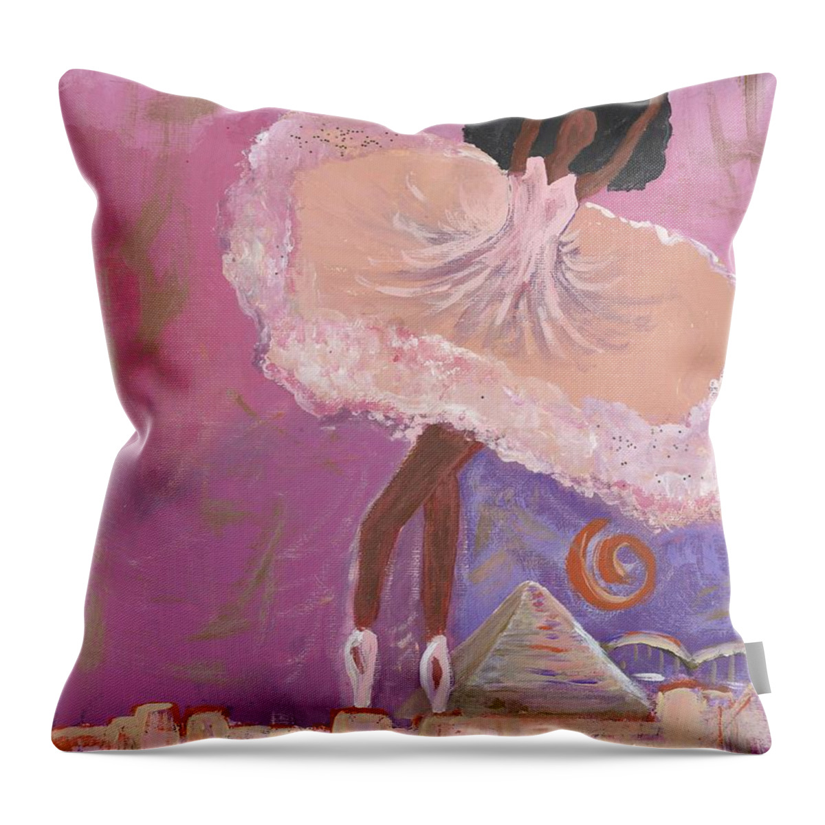  Throw Pillow featuring the painting Dancing Pyramids by Francis Brown