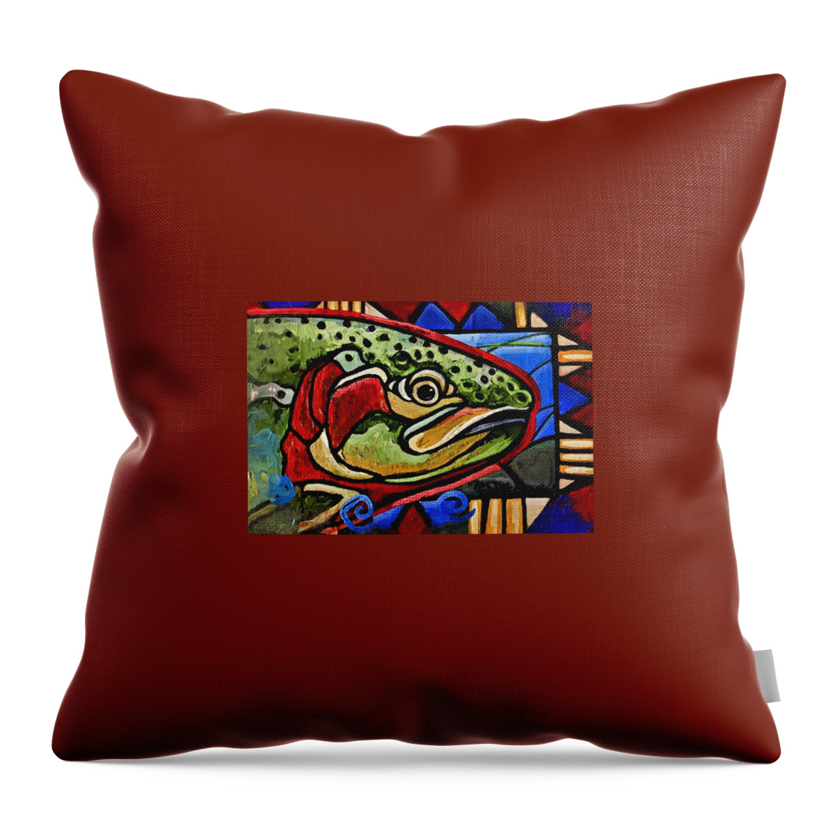 Fish Throw Pillow featuring the painting Dancing Waters by DG House
