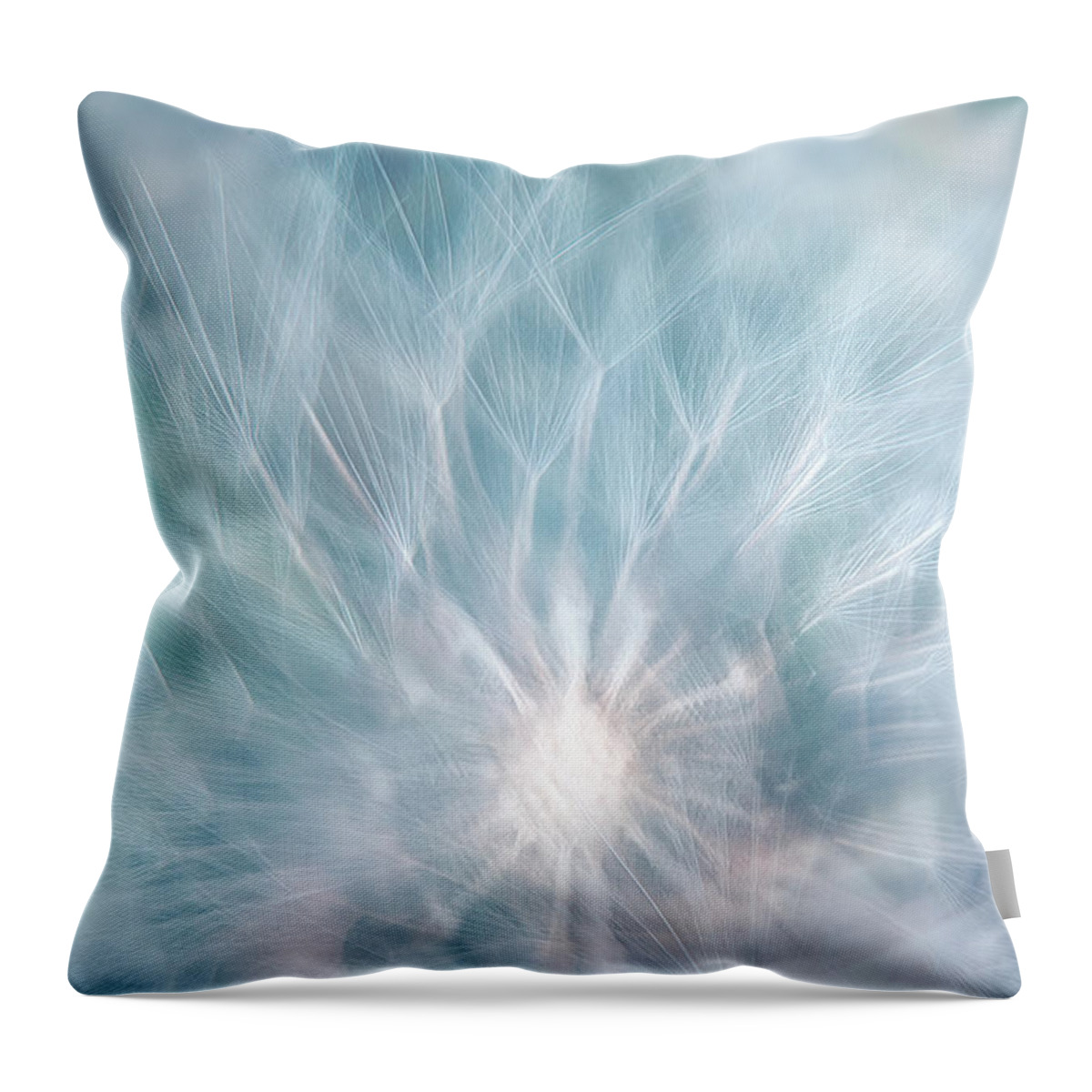 Photography Throw Pillow featuring the digital art Dandelion Blue Beauty by Terry Davis