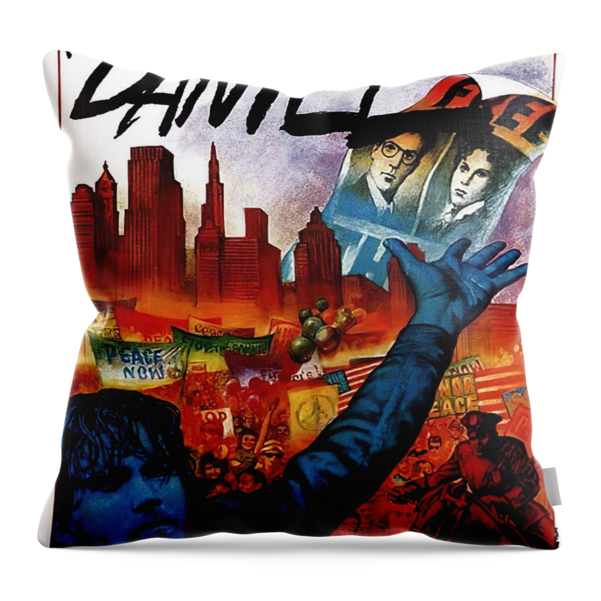 Synopsis Throw Pillow featuring the mixed media ''Daniel'', 1983 movie poster by Movie World Posters