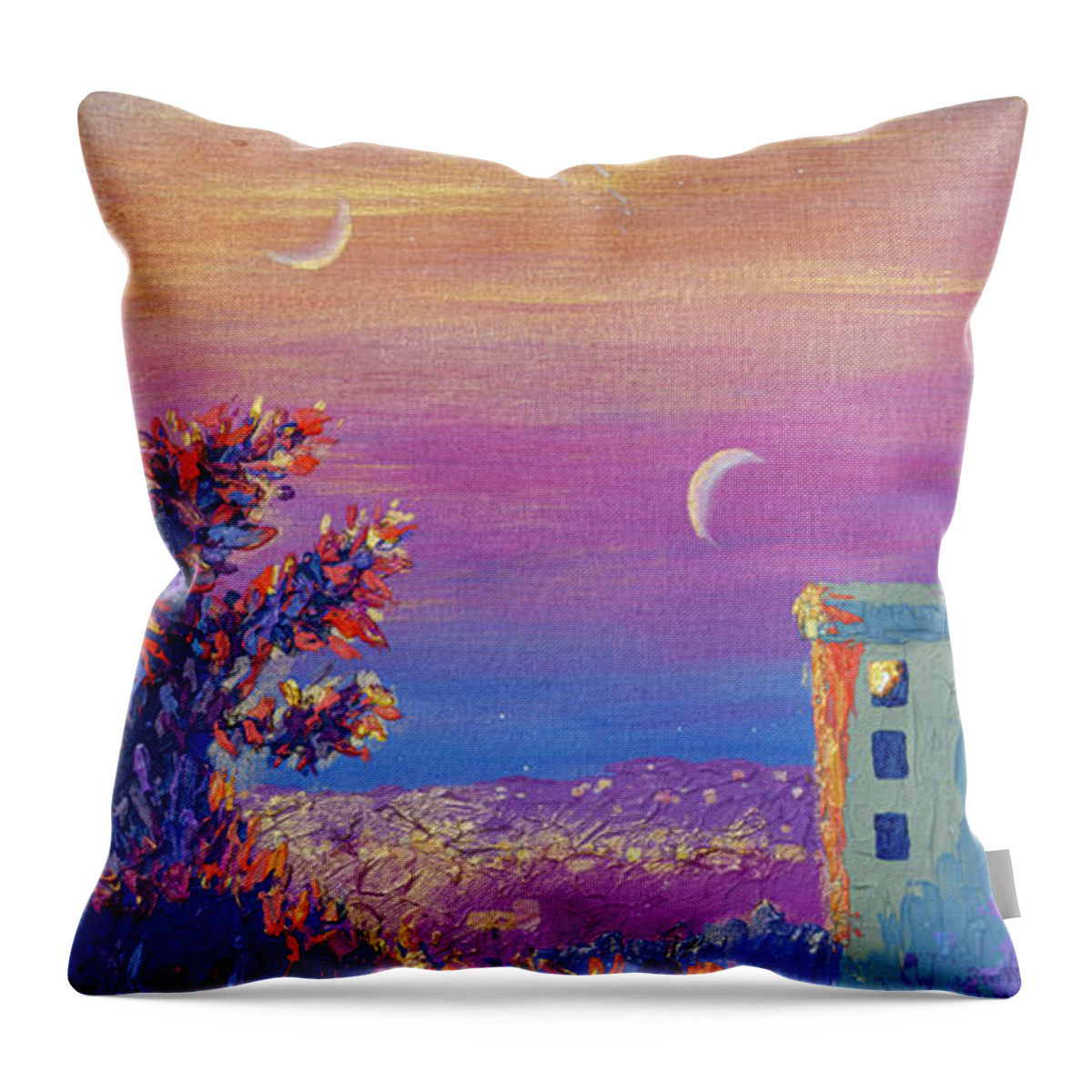 Landscape Throw Pillow featuring the painting Daniela's Sunrise by Ashley Wright