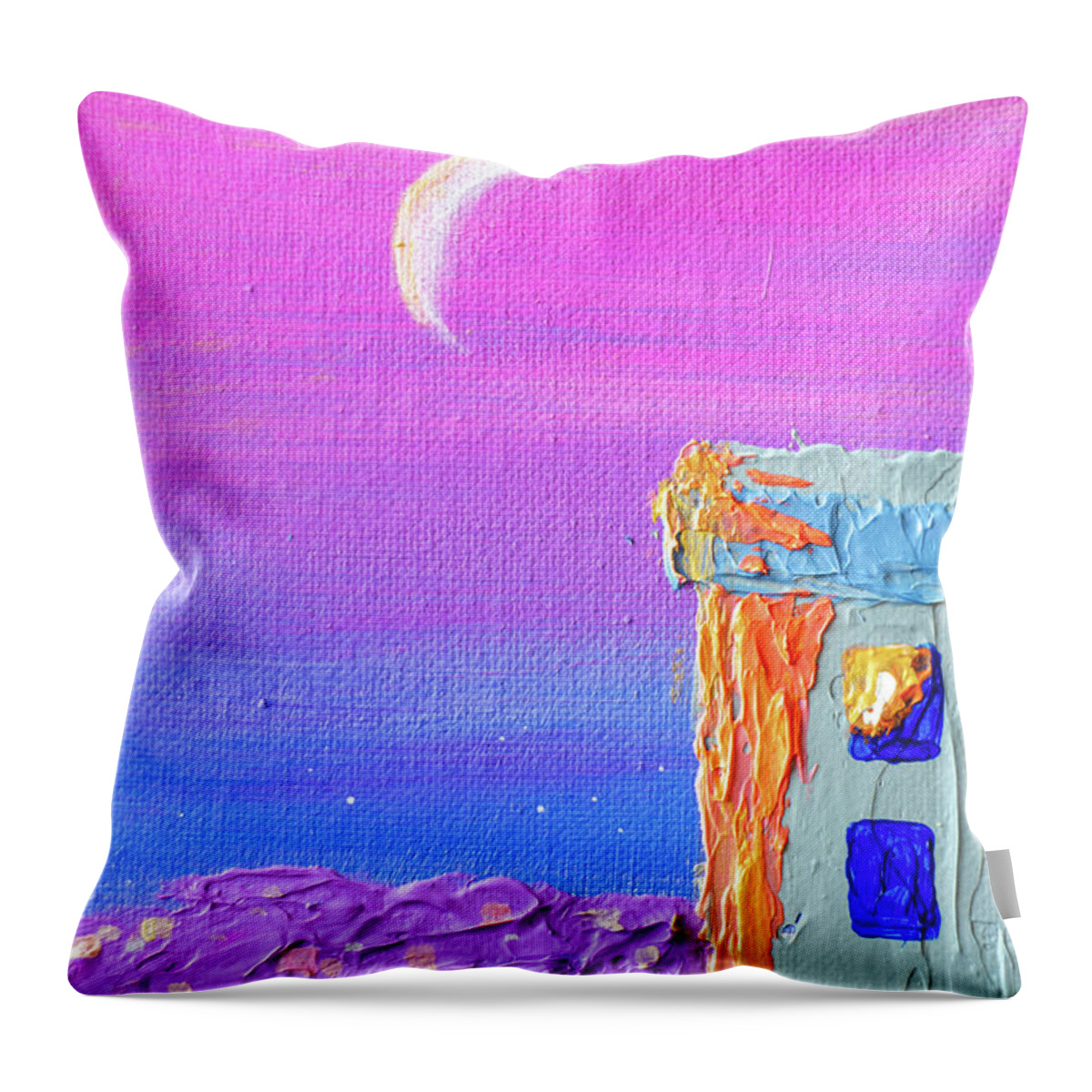 Landscape Throw Pillow featuring the painting Daniela's Sunrise Fragment by Ashley Wright