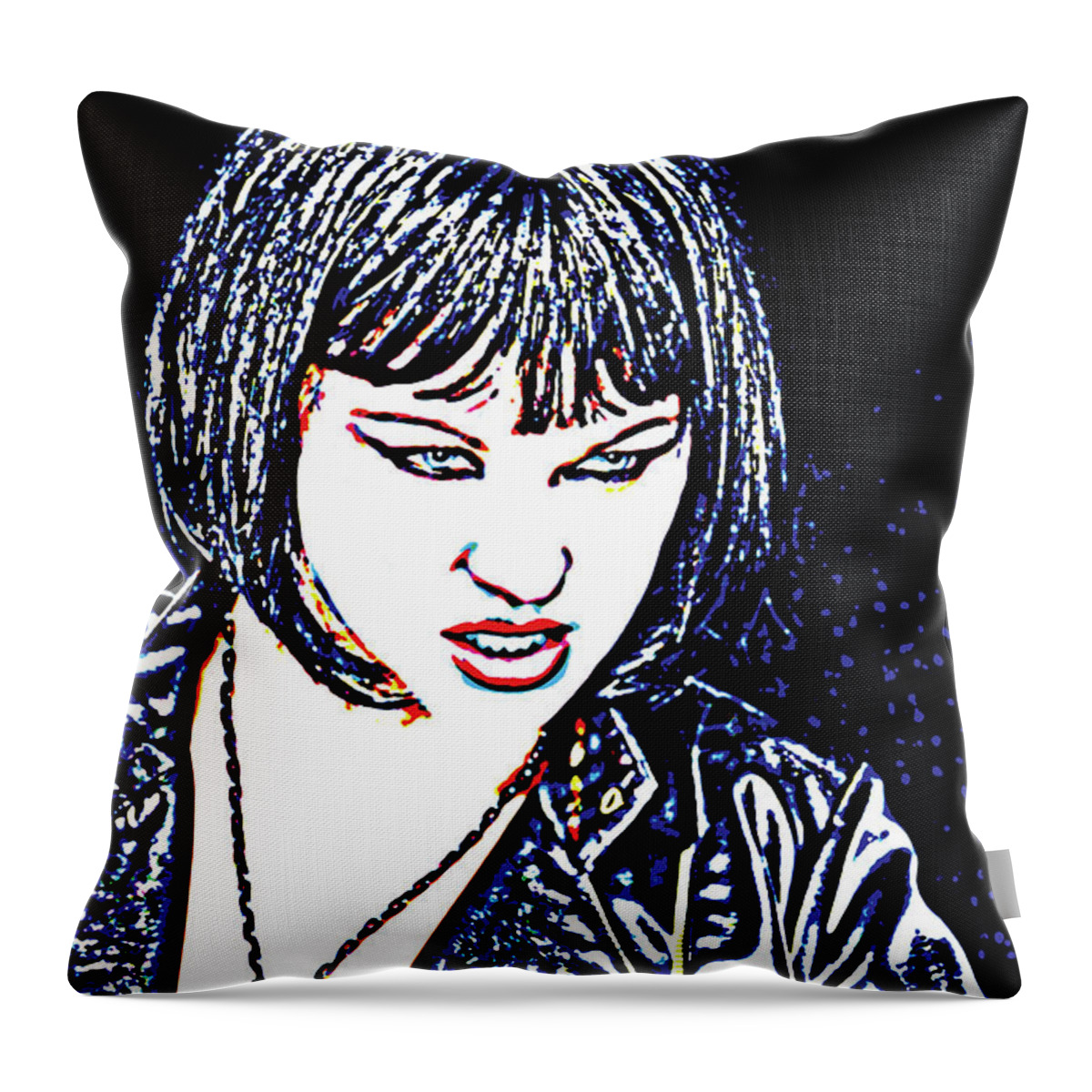 Woman Images Throw Pillow featuring the photograph Dark Fury by David Davies