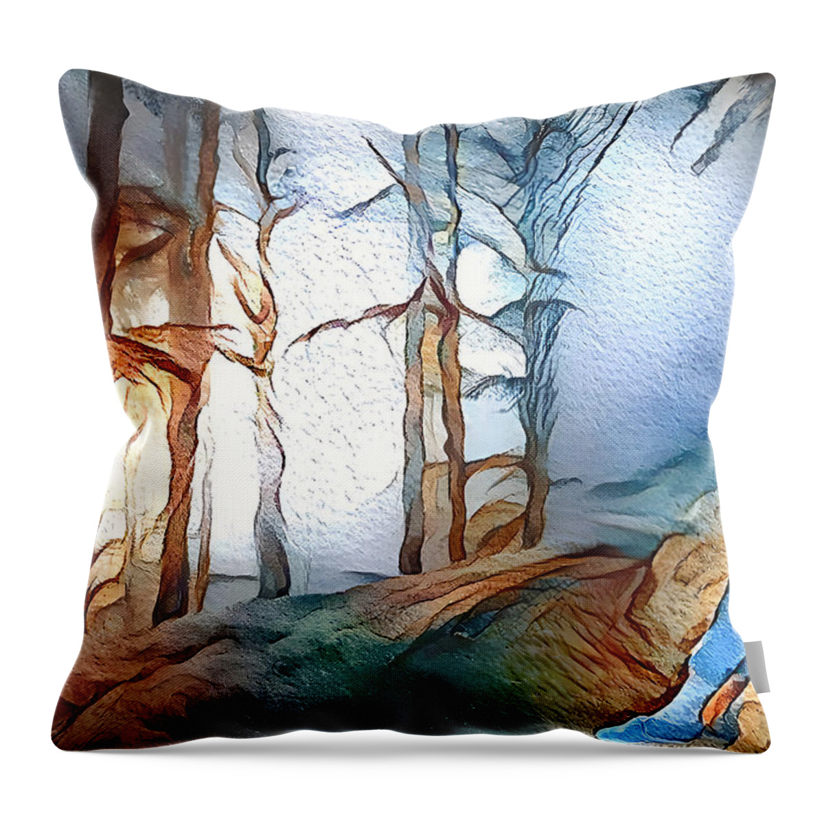 Loneliness Throw Pillow featuring the mixed media Darkness by Frederick Cook