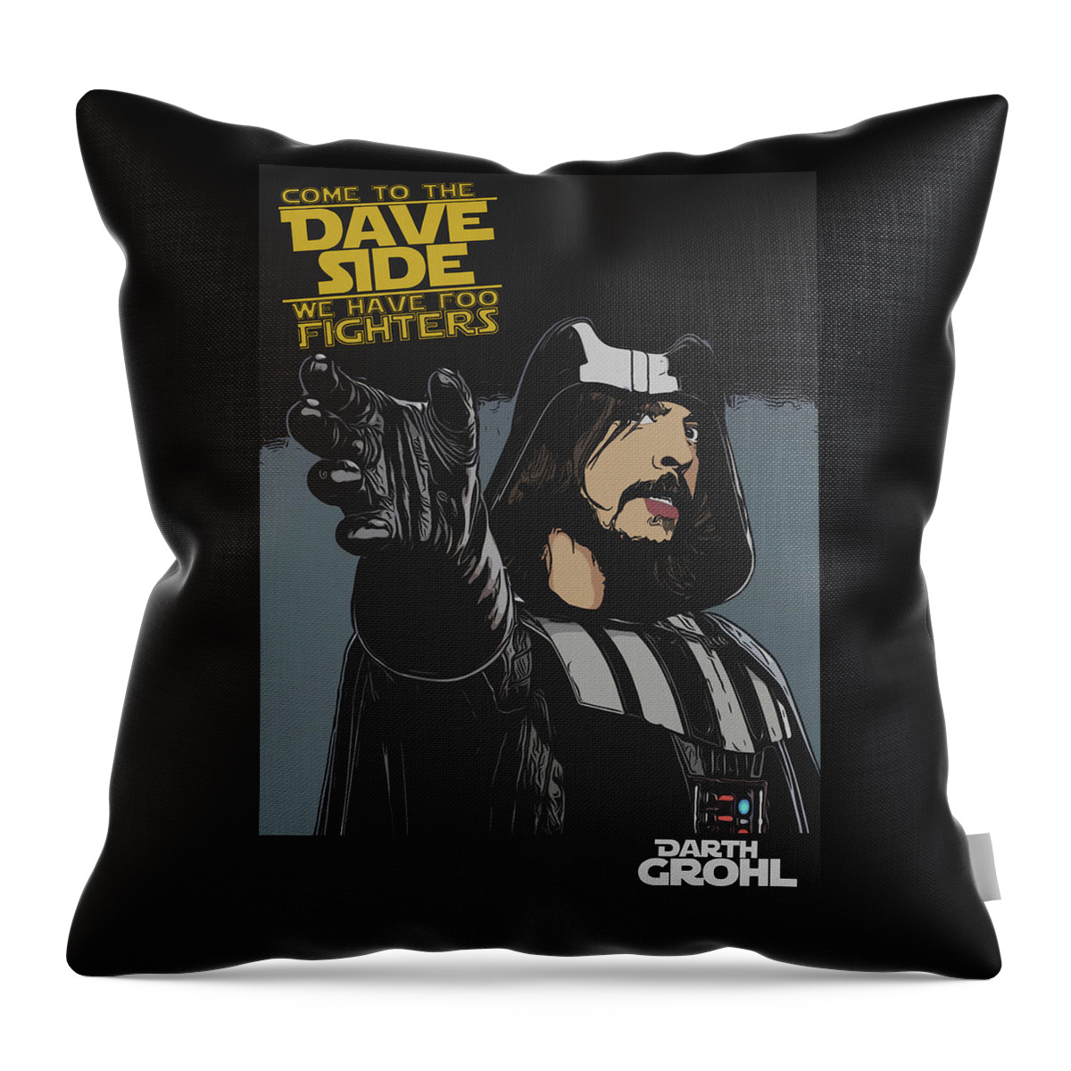 Dave Grohl Throw Pillow featuring the digital art Darth Grohl by Christina Rick