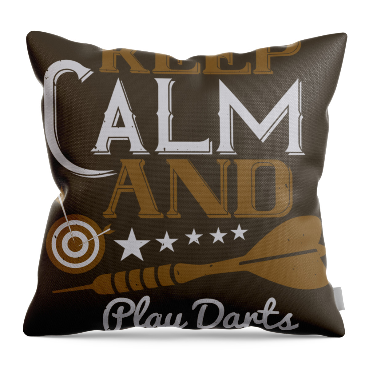 Darts Throw Pillow featuring the digital art Darts Lover Gift Keep Calm And Play Darts by Jeff Creation