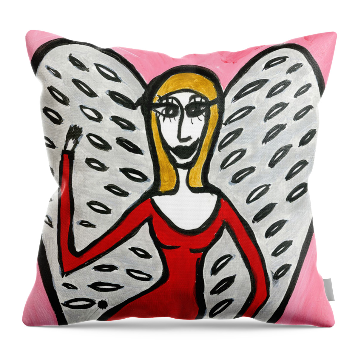 Angel Throw Pillow featuring the painting Dassatrea Angel of Ascension by Victoria Mary Clarke