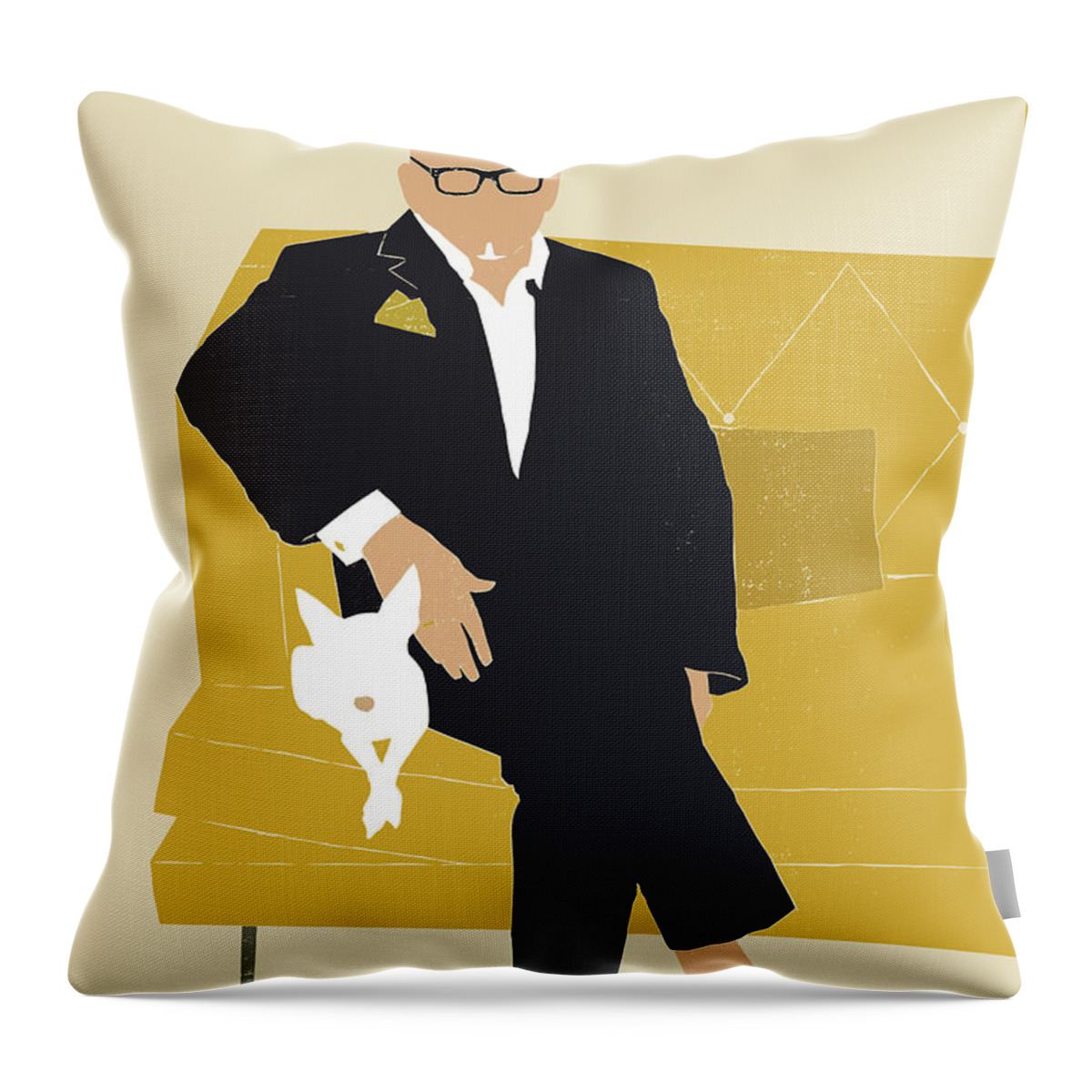 Dapper Man Throw Pillow featuring the digital art David and Tito by Mary Lynn Blasutta