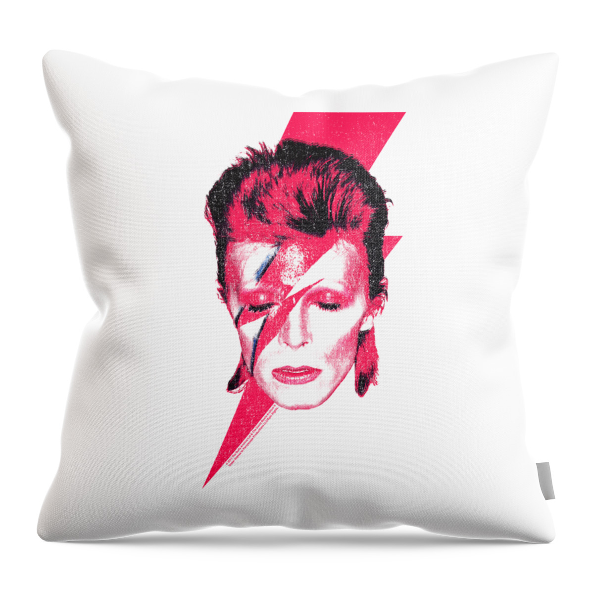  David Bowie Throw Pillow featuring the digital art David Bowie Aladdin Sane by Sarah Burdekin