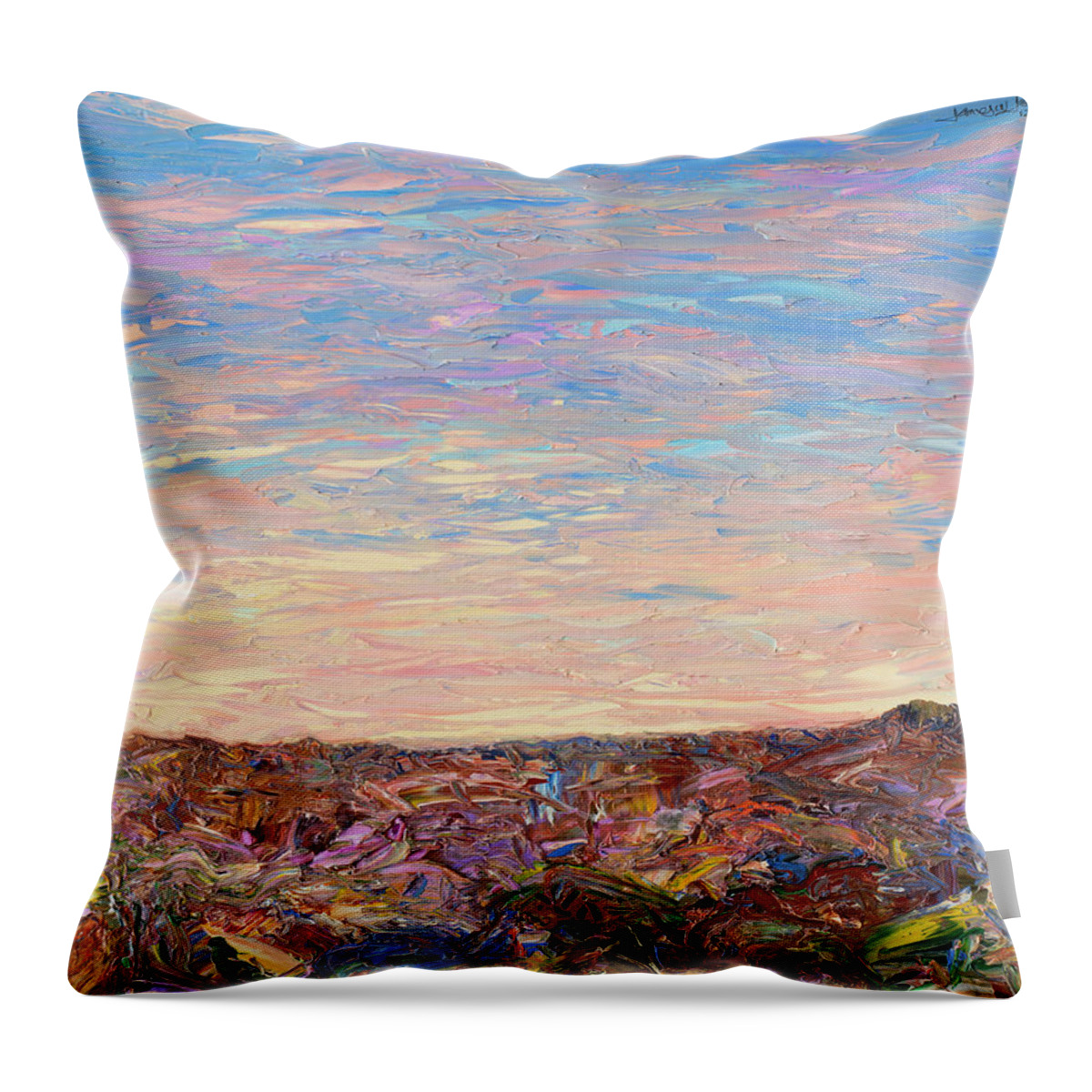 Daybreak Throw Pillow featuring the painting Daybreak by James W Johnson