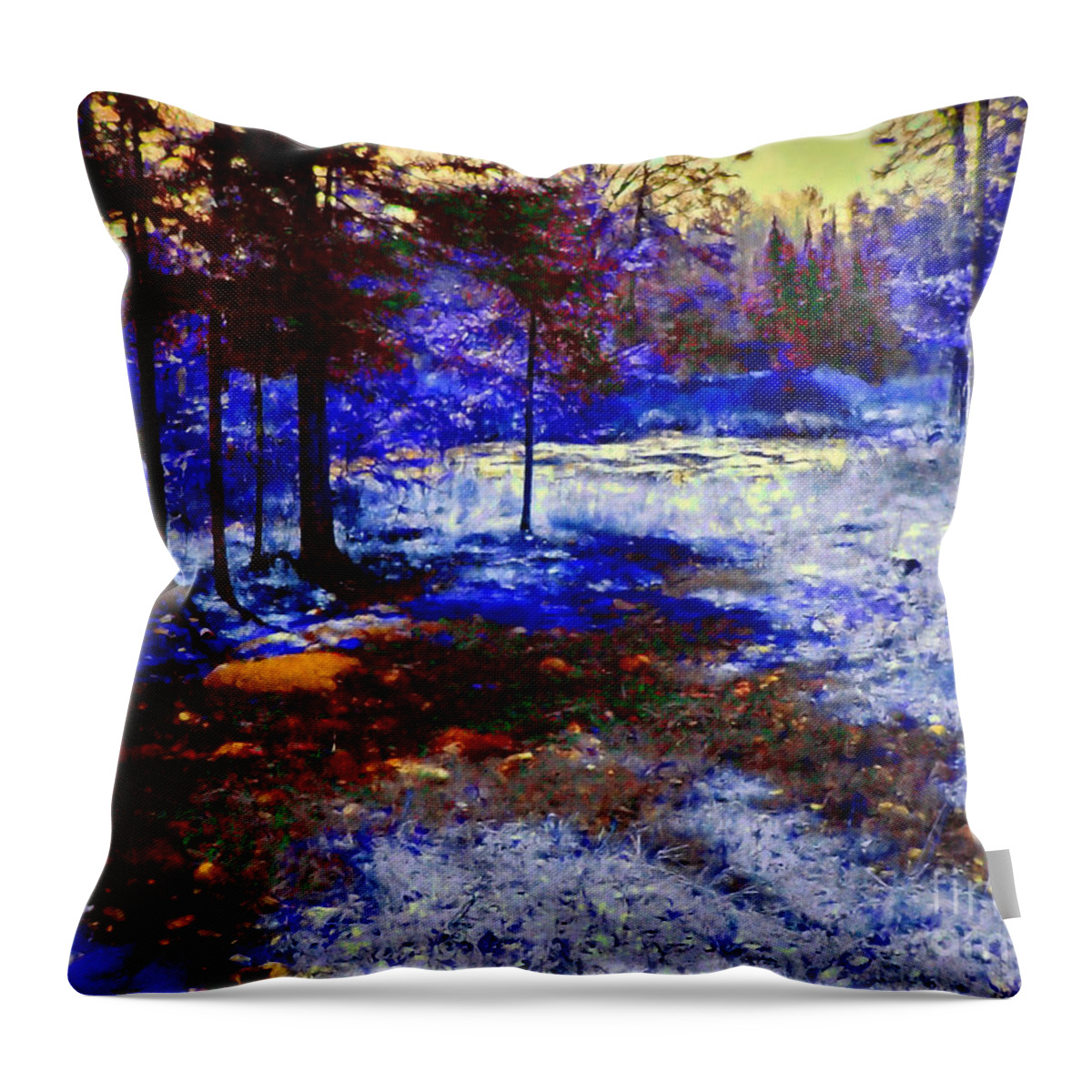  Throw Pillow featuring the photograph Daylight on the Pond by Shirley Moravec