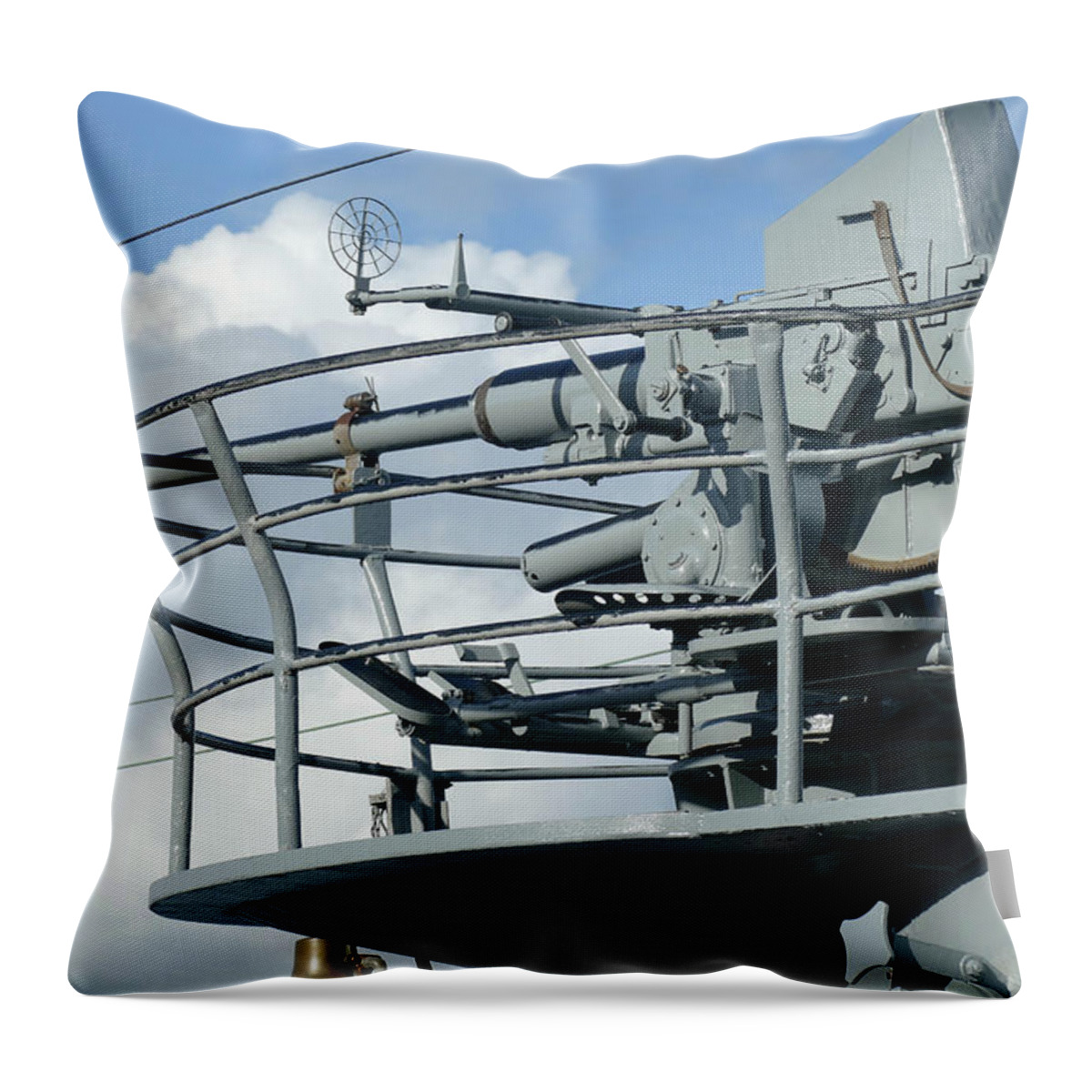 California Throw Pillow featuring the photograph Deck gun of USS Pampanito by Steve Estvanik