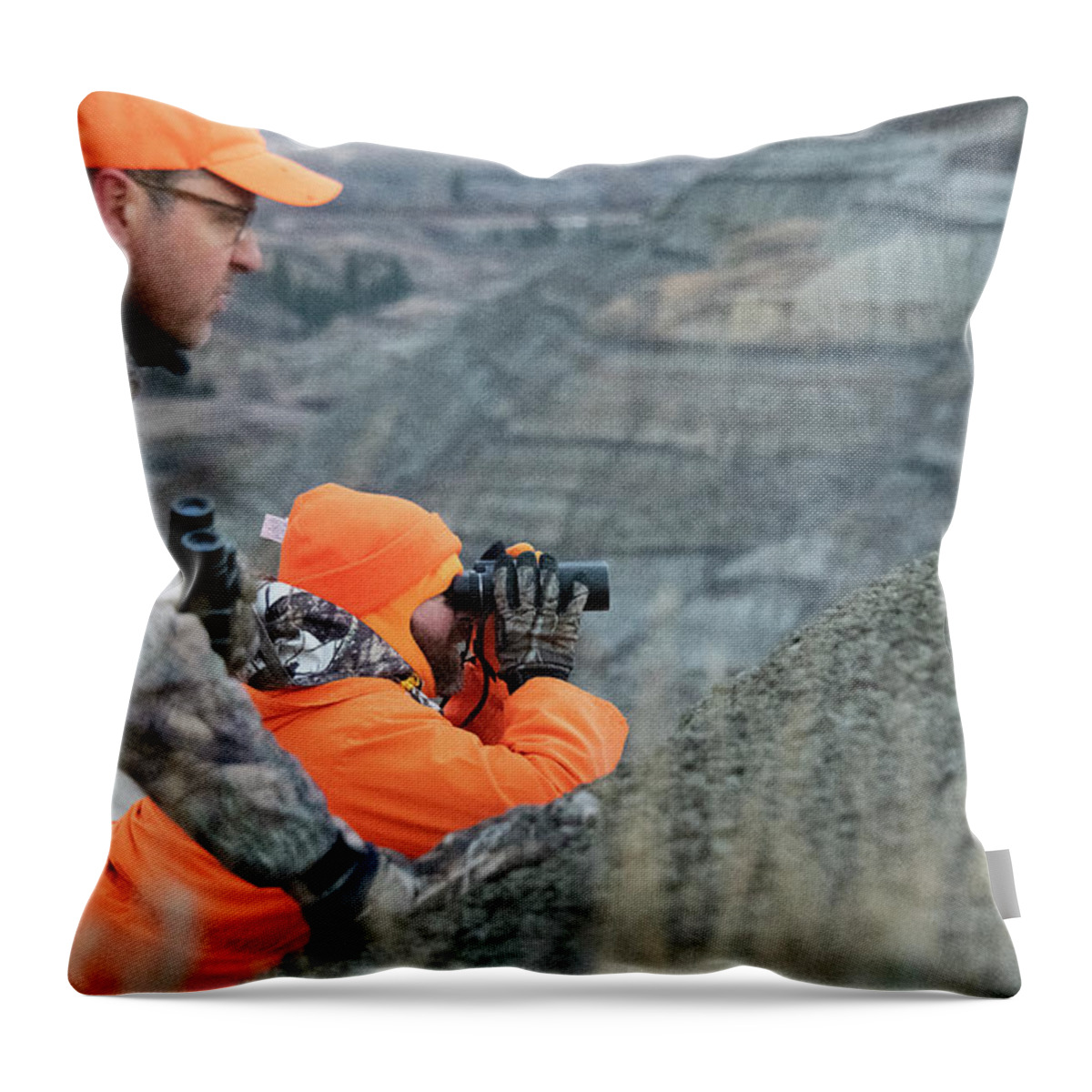 2020-11-01. Hunting Throw Pillow featuring the photograph Deer Hunters by Phil And Karen Rispin