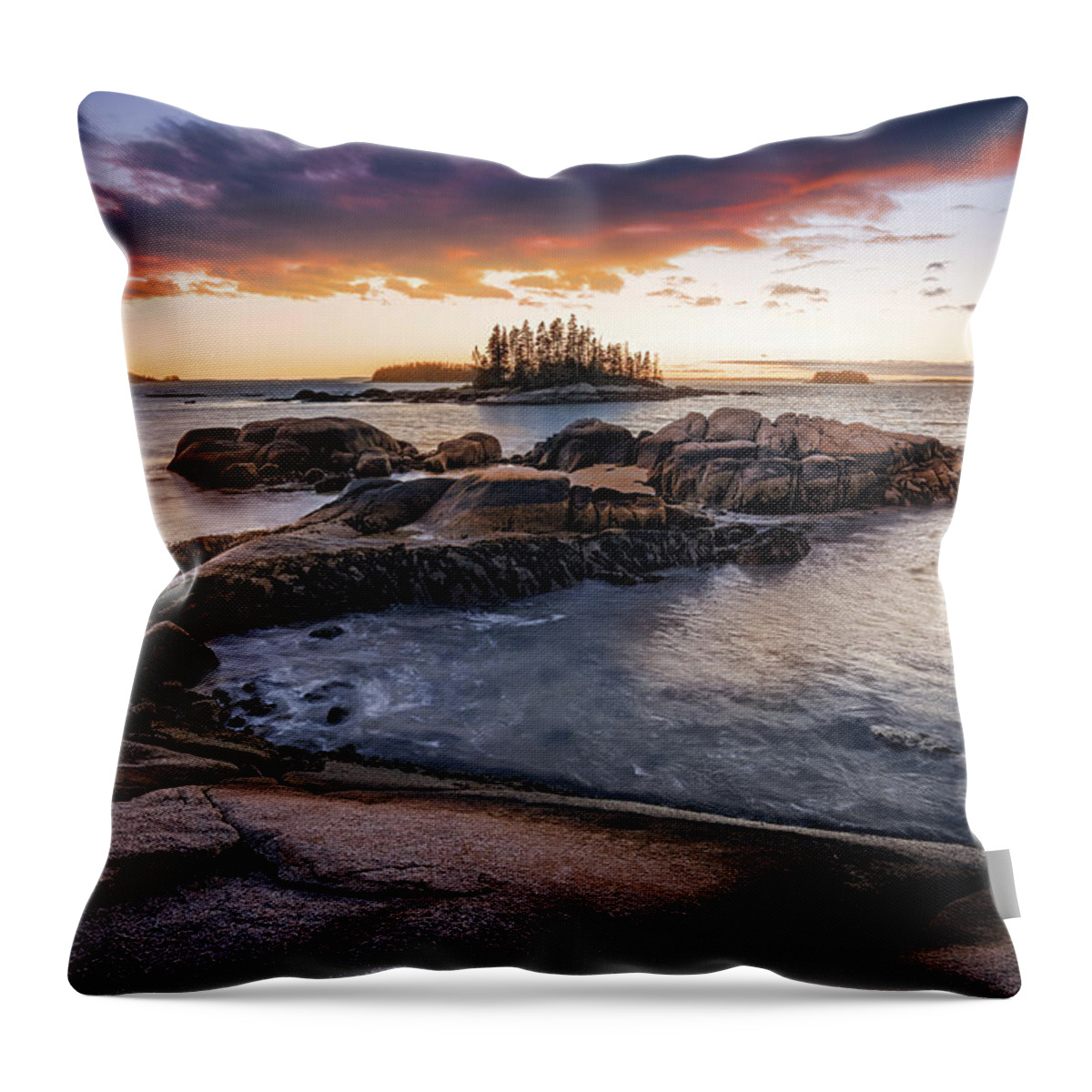 Maine Throw Pillow featuring the photograph Deer Isle Sunset by Rick Berk