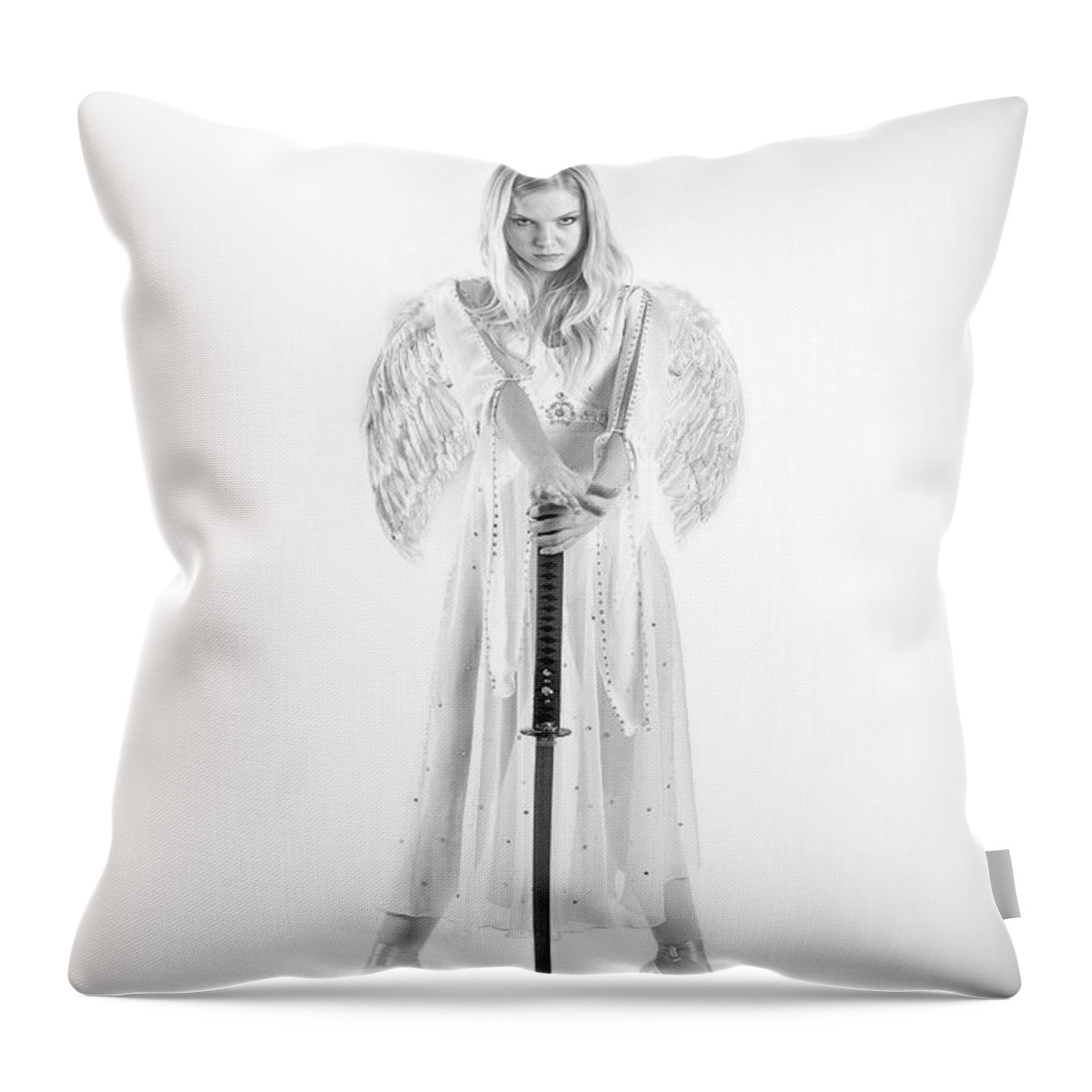  Throw Pillow featuring the photograph Defender second image by Edward Galagan