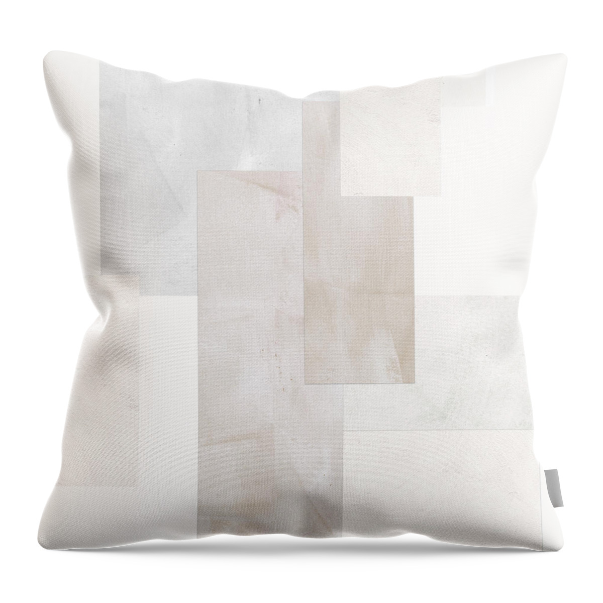 Abstract Throw Pillow featuring the mixed media Definite Portions - Art by Linda Woods by Linda Woods
