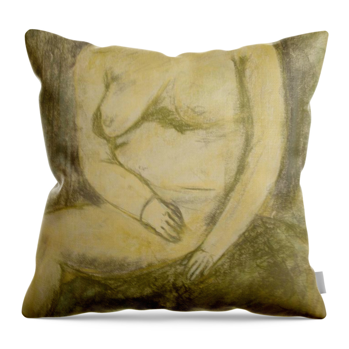 Female Throw Pillow featuring the pastel Degas by Samantha Lusby