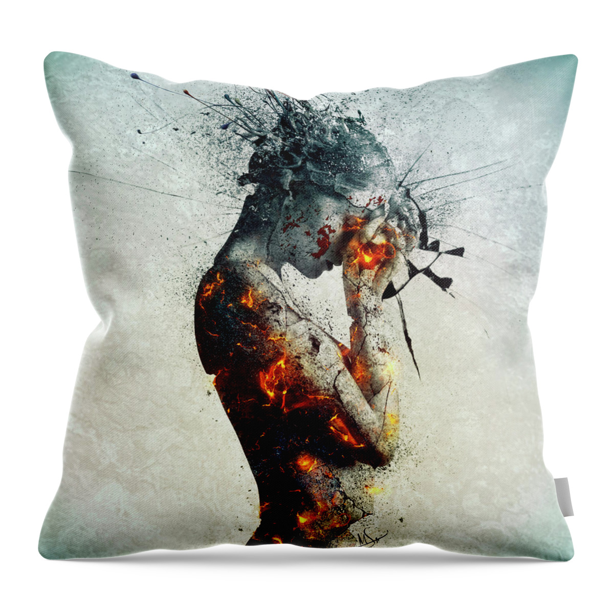 #faatoppicks Throw Pillow featuring the digital art Deliberation by Mario Sanchez Nevado