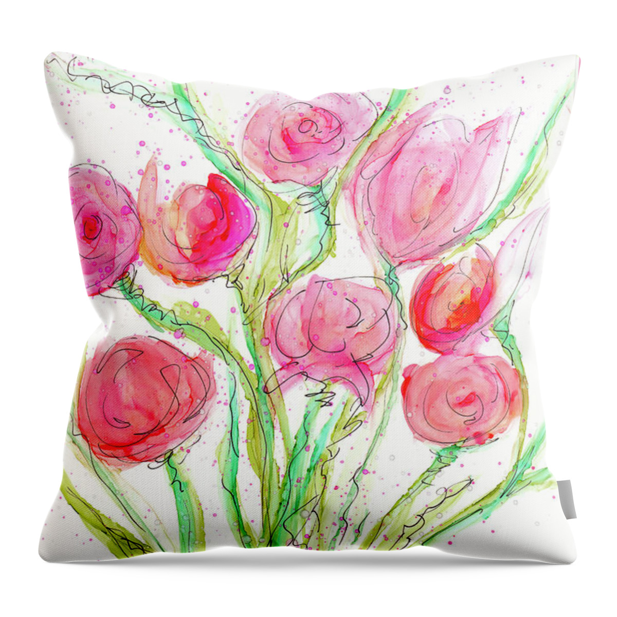 Whimsical Throw Pillow featuring the painting Delight by Kimberly Deene Langlois