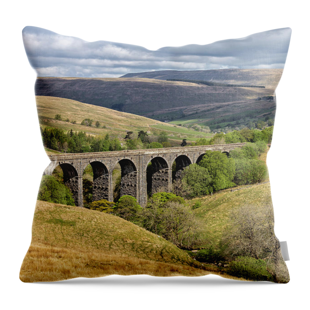 Arch Throw Pillow featuring the photograph Dent Head Viaduct, Dentdale by Tom Holmes Photography