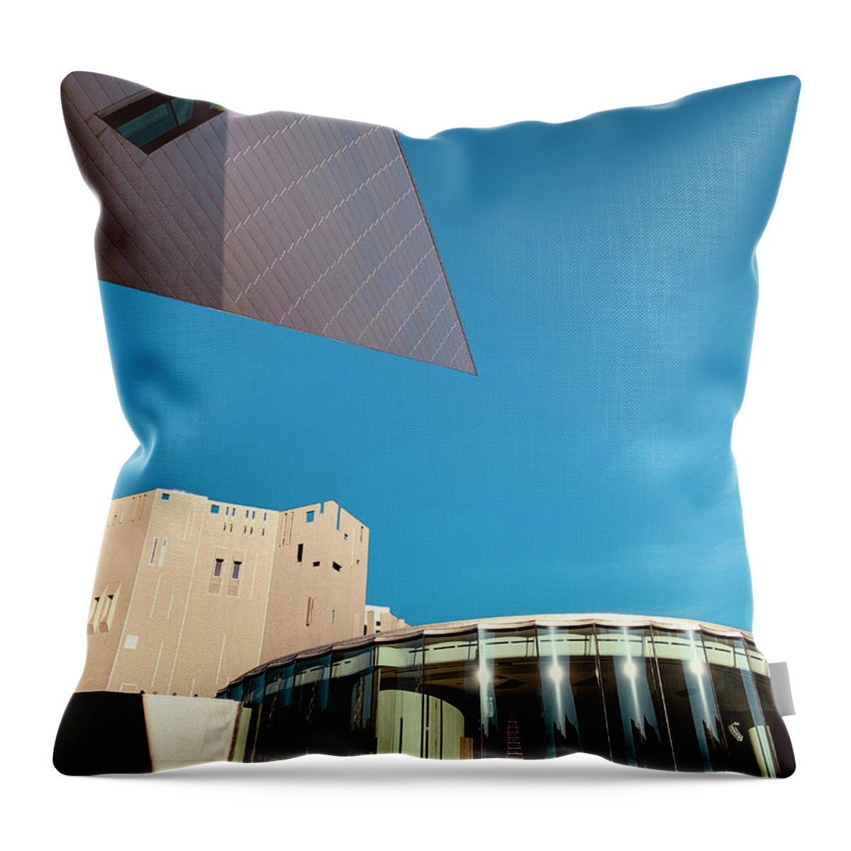 New Throw Pillow featuring the photograph Denver Art Museum x 3 by Marilyn Hunt