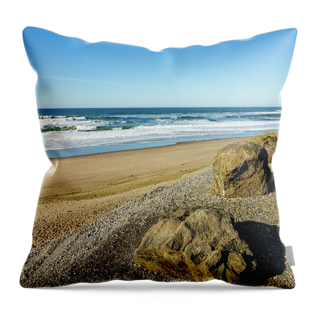 Landscapes Throw Pillow featuring the photograph Depoe Bay-2 by Claude Dalley
